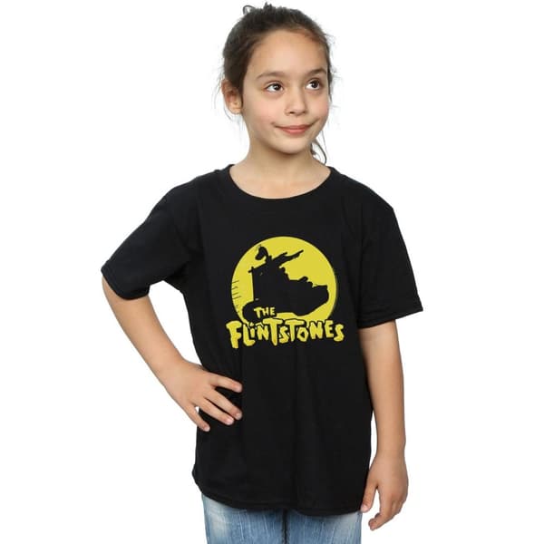 The Flintstones Girls Car Silhouette Cotton T-Shirt