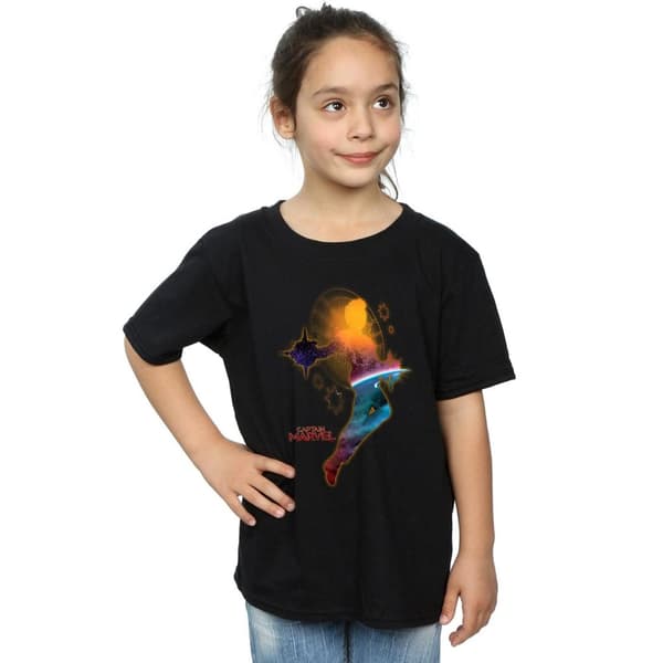 Marvel Girls Captain Marvel Nebula Flight Cotton T-Shirt