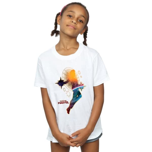 Marvel Girls Captain Marvel Nebula Flight Cotton T-Shirt
