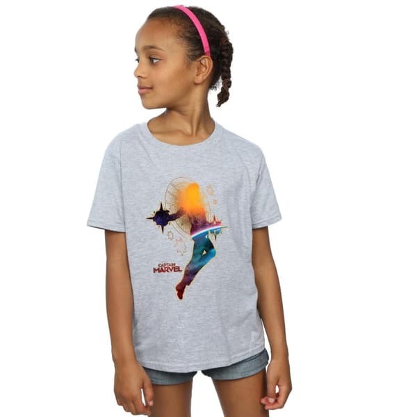 Marvel Girls Captain Marvel Nebula Flight Cotton T-Shirt