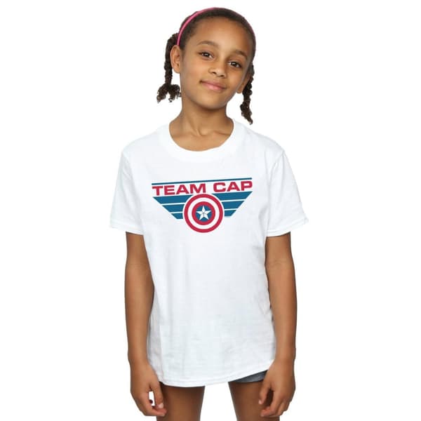 Marvel Girls Captain America Civil War Team Cap Cotton T-Shirt