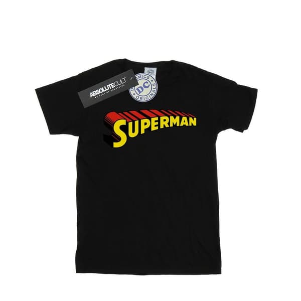 DC Comics Girls Superman Telescopic Loco Cotton T-Shirt Black 12-13 Years