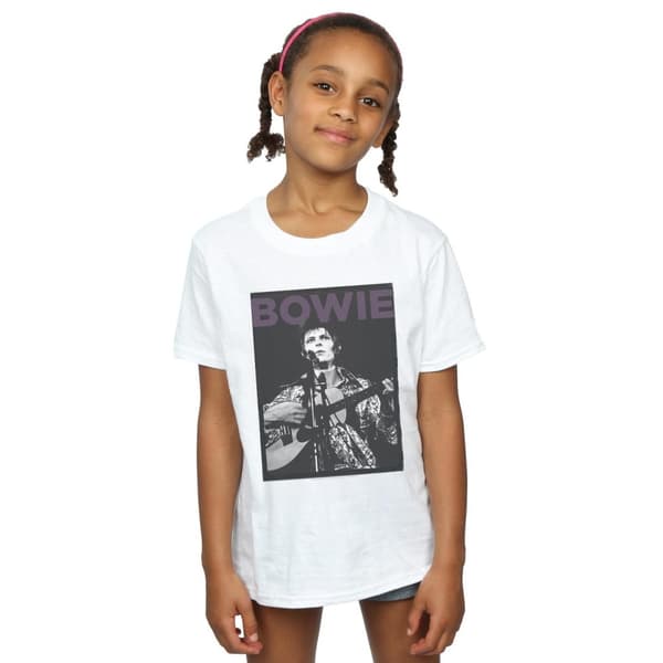 David Bowie T-shirt i bomull med rockaffisch för flickor