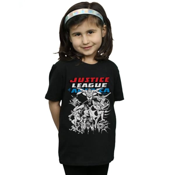 DC Comics Justice League Mono Action Pose T-shirt i bomull för flickor