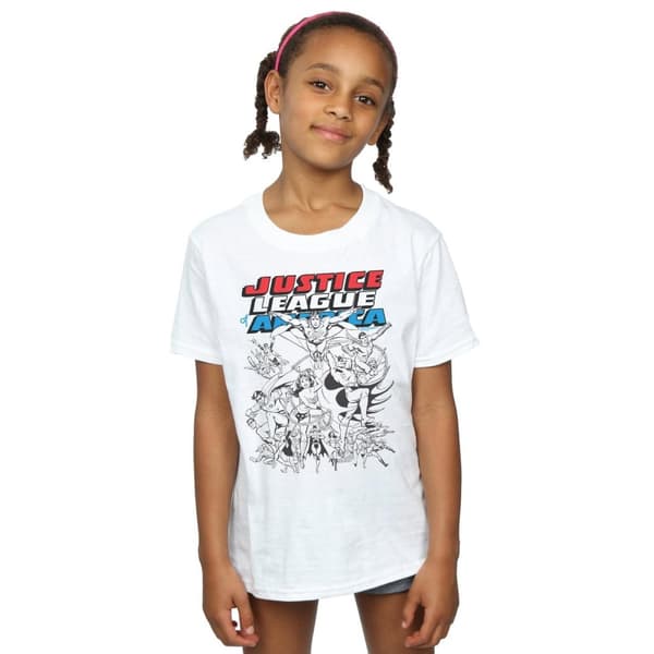 DC Comics Justice League Mono Action Pose T-shirt i bomull för flickor