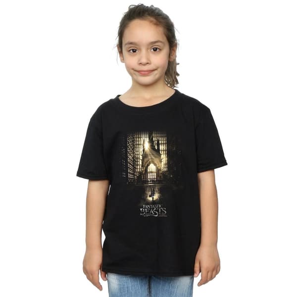 Fantastic Beasts T-shirt i bomull med filmaffisch för flickor