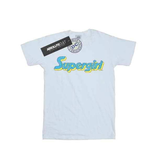 DC Comics Girls Supergirl Crackle Logo Cotton T-Shirt