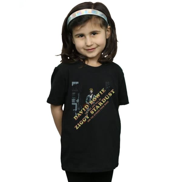 David Bowie Ziggy Diagonal T-shirt i bomull för flickor