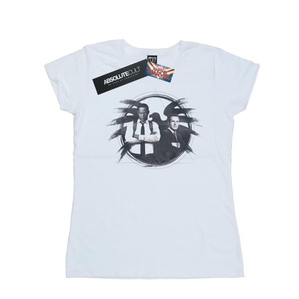 Marvel Womens/Ladies Captain Marvel Nick Fury And Agent Coulson Cotton T-Shirt