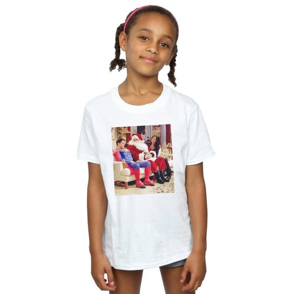 Friends Girls Couch Santa Cotton T-Shirt