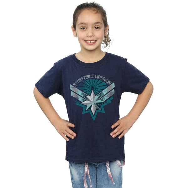 Marvel Captain Marvel Starforce Warrior T-shirt i bomull för flickor