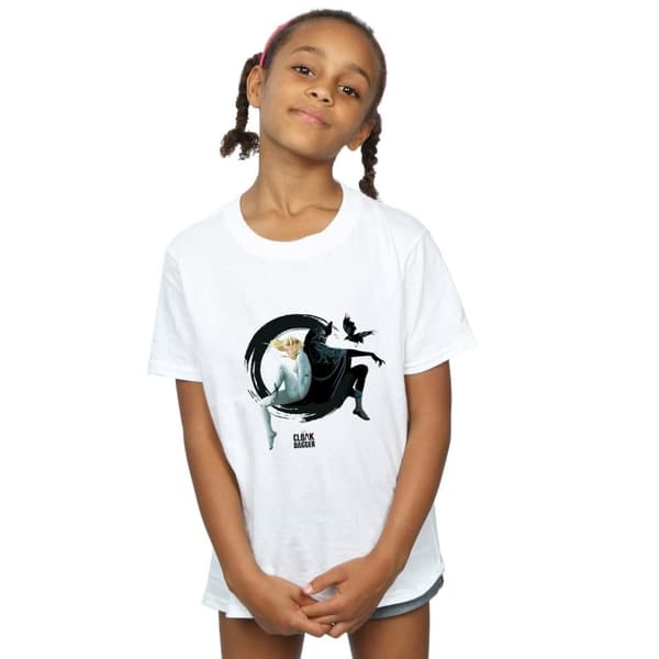 Marvel Girls Cloak And Dagger Ink Circle Cotton T-Shirt