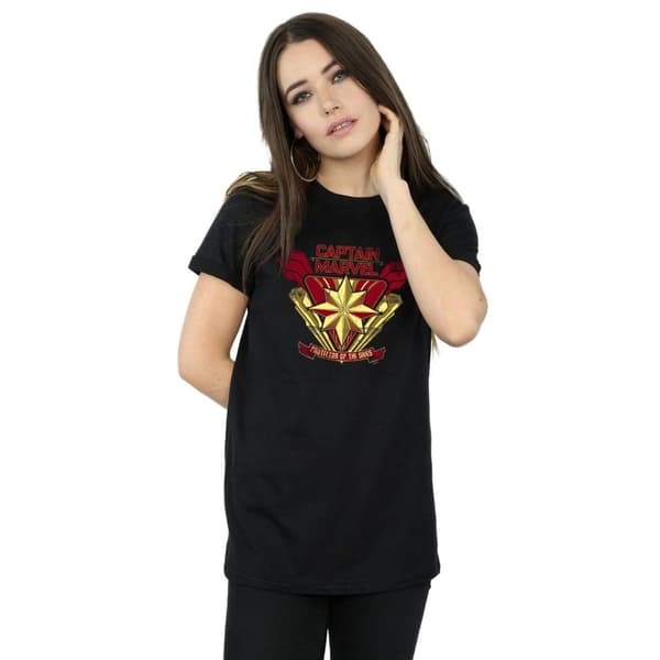 Marvel Womens/Ladies Captain Marvel Protector Of The Skies Cotton Boyfriend T-Shirt
