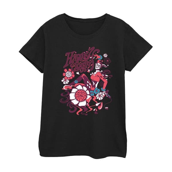 DC Comics Womens/Ladies Harley Quinn He Loves Me Cotton T-Shirt Black S