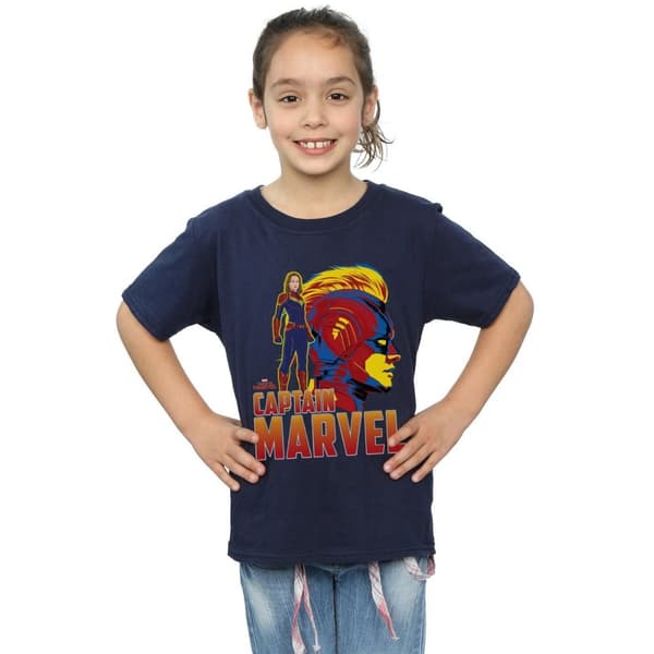 Marvel Girls Captain Marvel Character Cotton T-Shirt