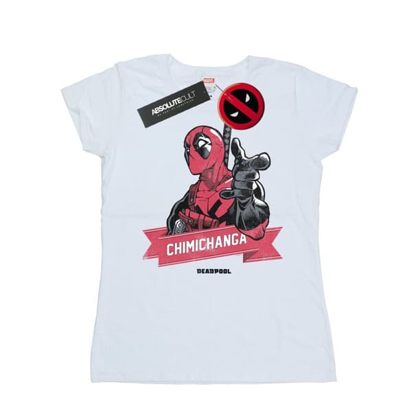 Marvel Womens/Ladies Deadpool Chimichanga Finger Cotton T-Shirt