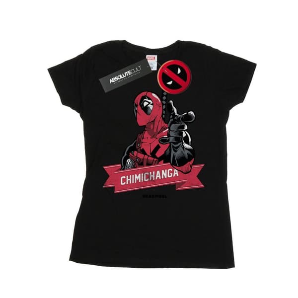 Marvel Womens/Ladies Deadpool Chimichanga Finger Cotton T-Shirt
