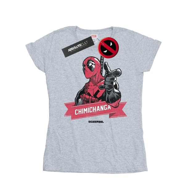 Marvel Womens/Ladies Deadpool Chimichanga Finger Cotton T-Shirt