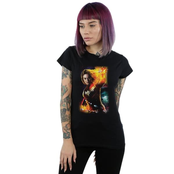 Marvel Womens/Ladies Captain Marvel Galactic Shine Cotton T-Shirt