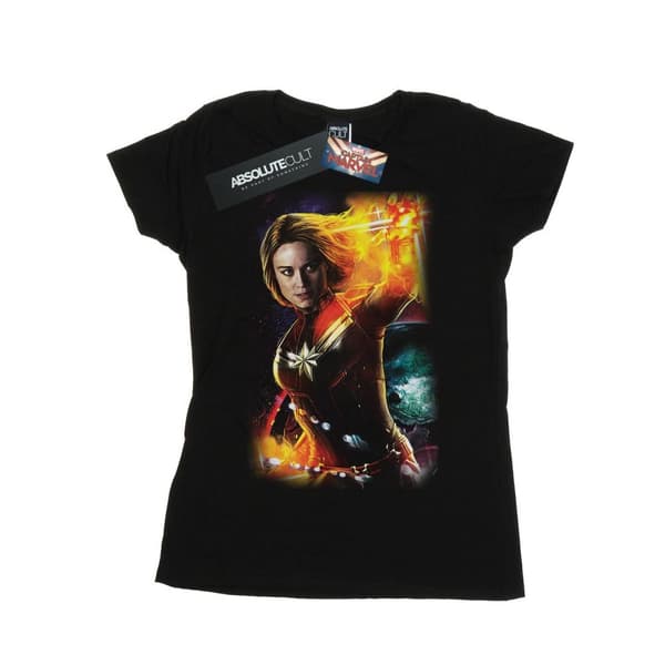 Marvel Womens/Ladies Captain Marvel Galactic Shine Cotton T-Shirt