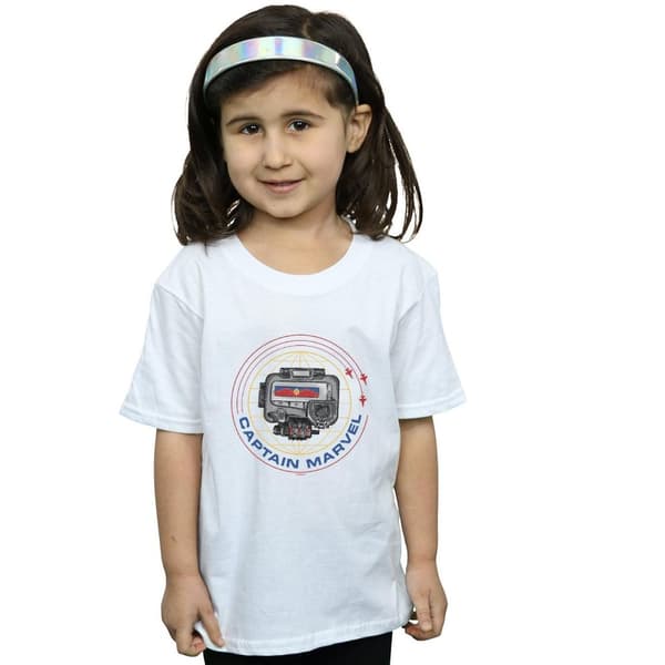 Marvel Girls Captain Marvel Pager Cotton T-Shirt