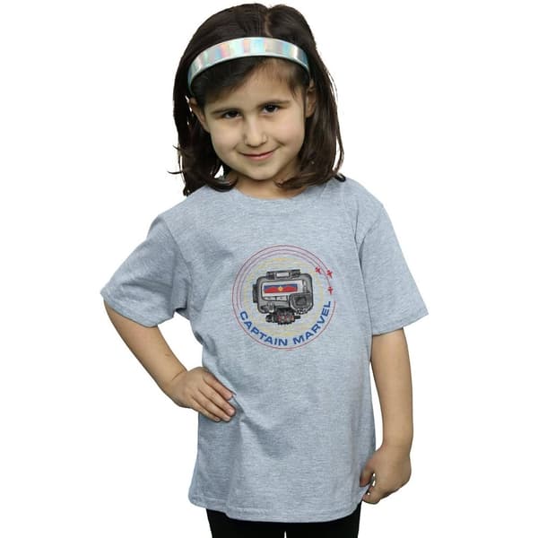 Marvel Girls Captain Marvel Pager Cotton T-Shirt