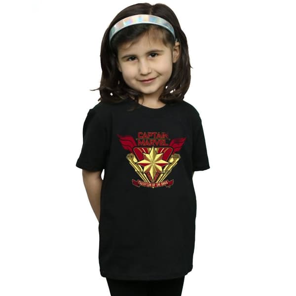 Marvel Girls Captain Marvel Protector Of The Skies Cotton T-Shirt