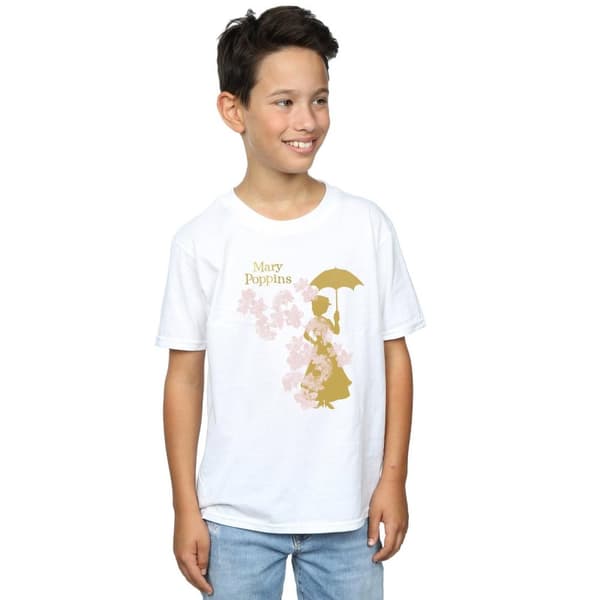 Disney Mary Poppins t-shirt med blommig silhuett för pojkar