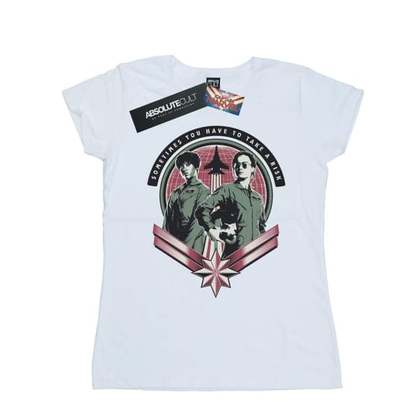 Marvel Womens/Ladies Captain Marvel Take A Risk Cotton T-Shirt