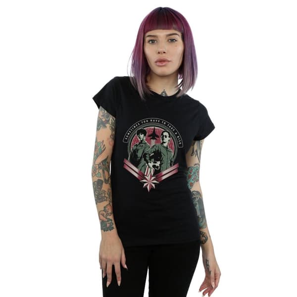 Marvel Dam/Tjej Captain Marvel - Ta en risk - T-shirt i bomull