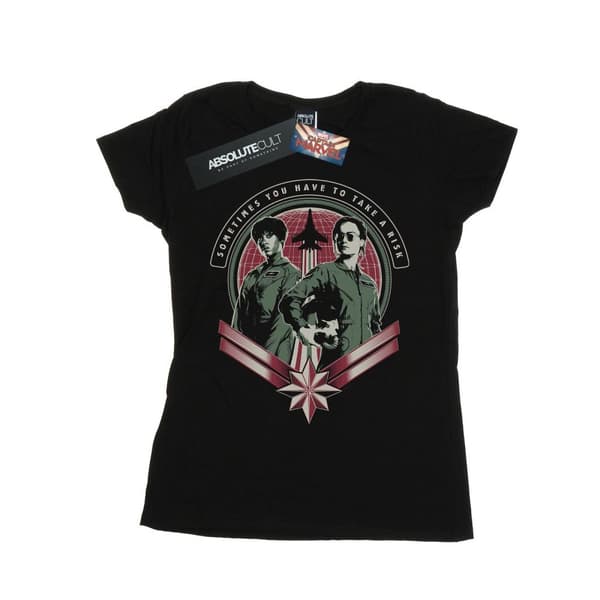 Marvel Dam/Tjej Captain Marvel - Ta en risk - T-shirt i bomull