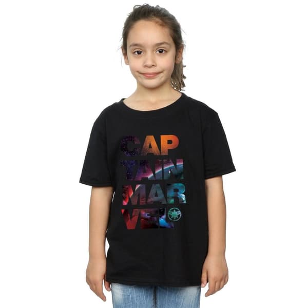 Marvel T-shirt i bomull med rymdtext för flickor