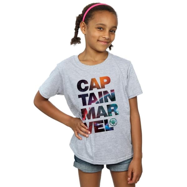 Marvel T-shirt i bomull med rymdtext för flickor