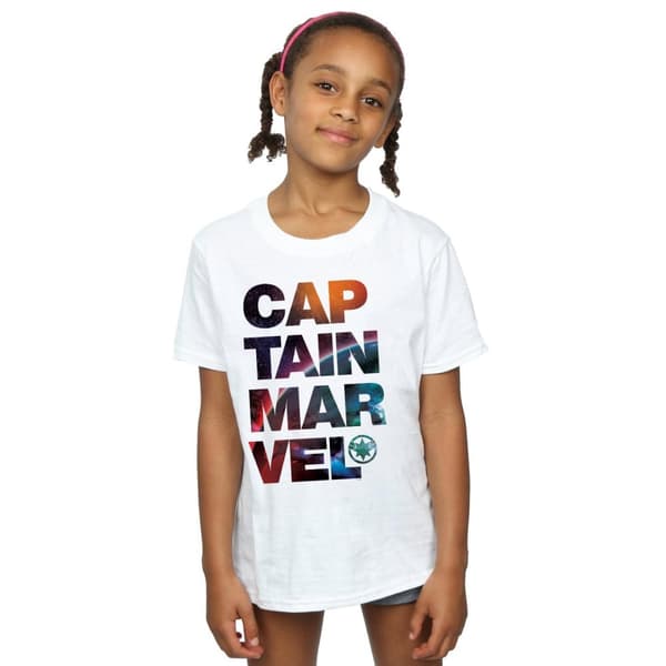 Marvel T-shirt i bomull med rymdtext för flickor
