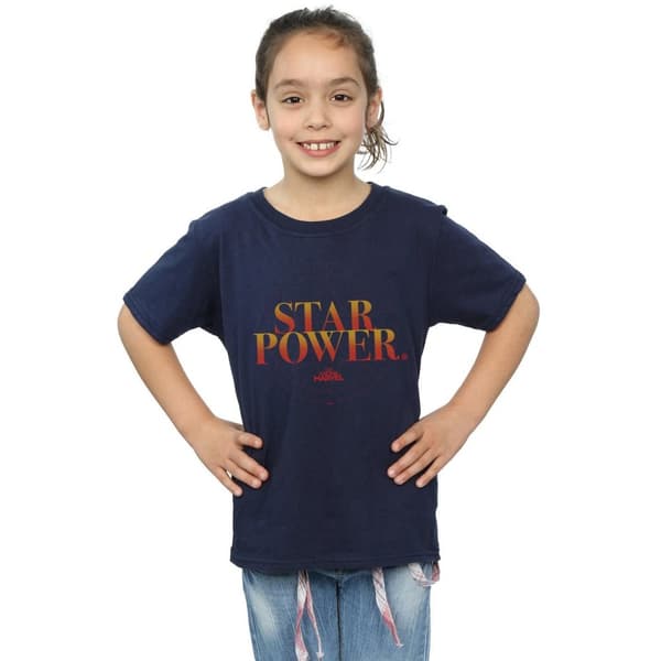 Marvel Captain Marvel Star Power T-shirt i bomull för flickor