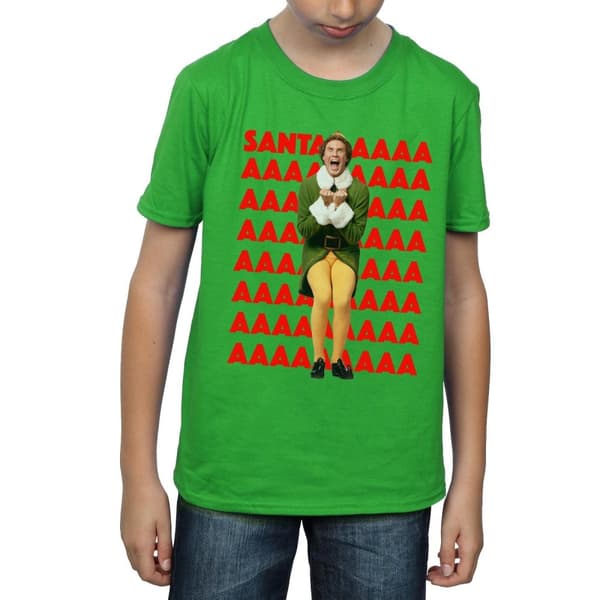 Elf Buddy Santa Scream T-shirt för pojkar