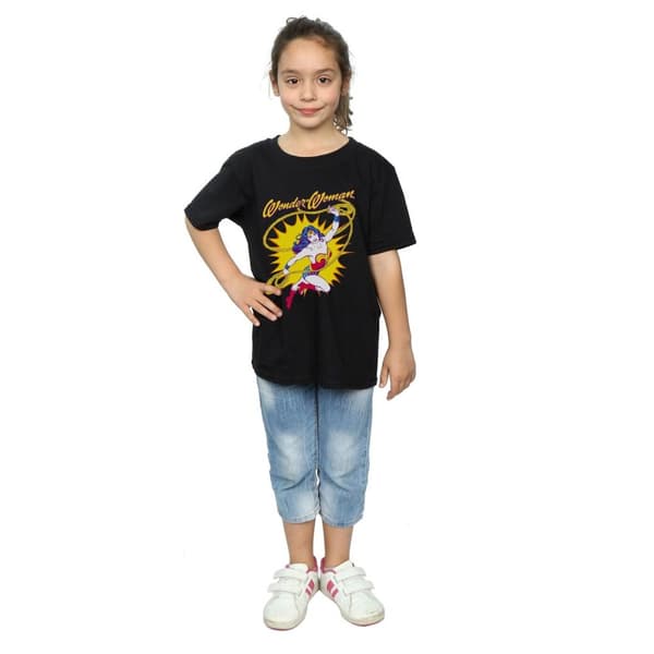DC Comics Wonder Woman Leap T-shirt i bomull för flickor