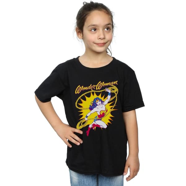 DC Comics Wonder Woman Leap T-shirt i bomull för flickor