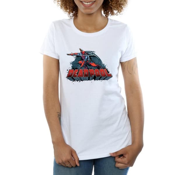 Marvel Womens/Ladies Deadpool Sword Logo Cotton T-Shirt