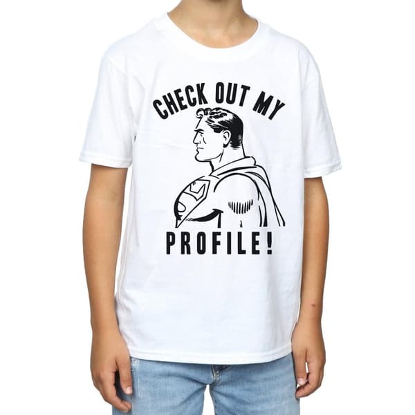 DC Comics Boys Superman Check Out My Profile T-Shirt