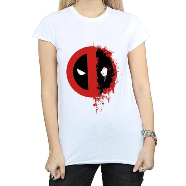 Marvel Dam/Tjej Deadpool Split Splat Logo Bomulls-T-shirt