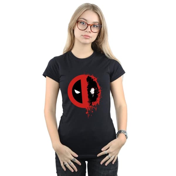 Marvel Womens/Ladies Deadpool Split Splat Logo Cotton T-Shirt