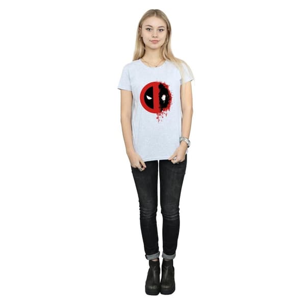 Marvel Womens/Ladies Deadpool Split Splat Logo Cotton T-Shirt