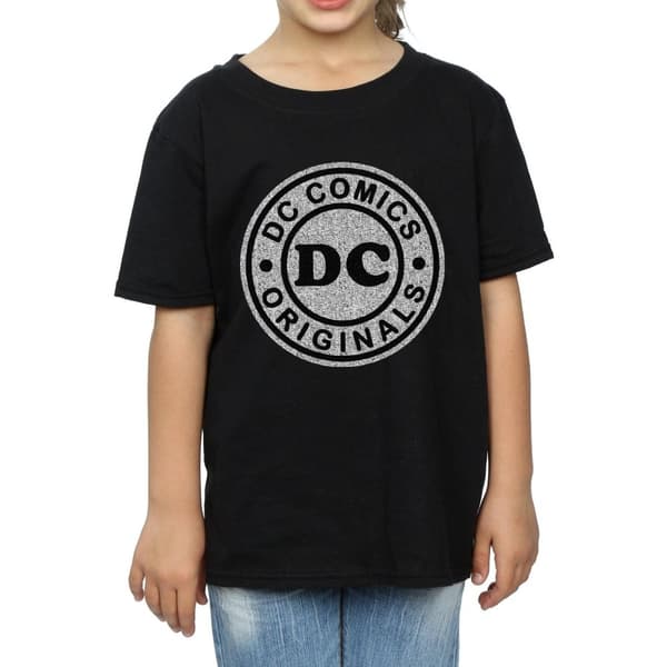 DC Comics DC Originals t-shirt i bomull med krackelerad logotyp för flickor