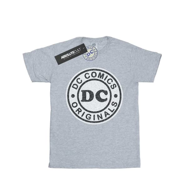 DC Comics DC Originals t-shirt i bomull med krackelerad logotyp för flickor Sports Grey 9-11 Years