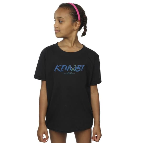 Star Wars: Obi-Wan Kenobi T-shirt i bomull med målad framsida för flickor