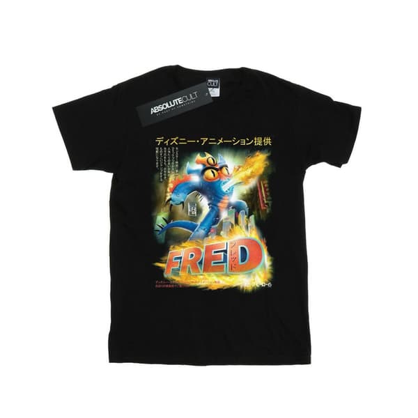 Disney Big Hero 6 Fred Anime Poster T-shirt för herrar Black L