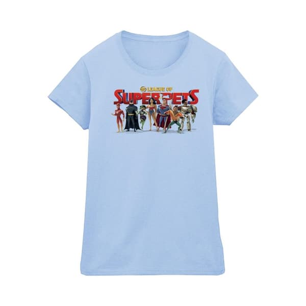 DC Comics Womens/Ladies DC Comics DC League Of Super-Pets Group Logo Cotton T-Shirt