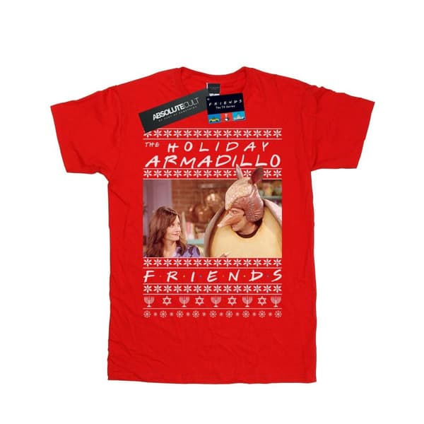 Friends Fair Isle Holiday Armadillo T-shirt i bomull för flickor Red 12-13 Years