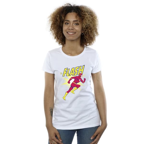 DC Comics Womens/Ladies The Flash Running Cotton T-Shirt